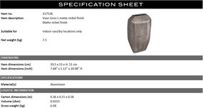 Vaza design LUX Linos L, nickel mat