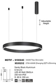Lustra LED dimabila design circular MOTIF D-60cm