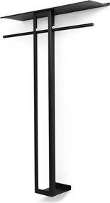 Cuier de perete negru cu raft din oțel 100 cm Luno Large – Spinder Design