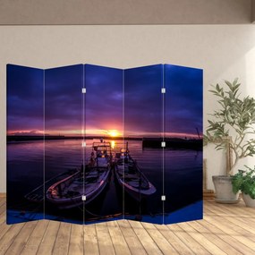 Paravan - Bărci pescărești în port (210x170 cm)