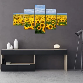 Tablou cu lan de floarea soarelui (125x70 cm), în 40 de alte dimensiuni noi