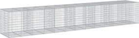 vidaXL Coș gabion cu capac, 650x100x100 cm, fier galvanizat