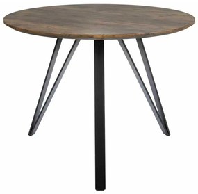 Masă de bucătărie Tetis, 100 cm diametru, nuc / negru