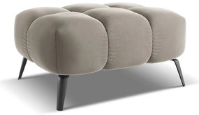 Taburet bej cu tapițerie din catifea Nalu – Makamii