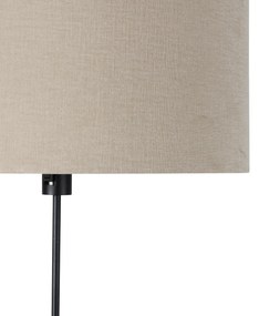 Lampa de podea neagra reglabila cu abajur maro deschis 50 cm - Parte