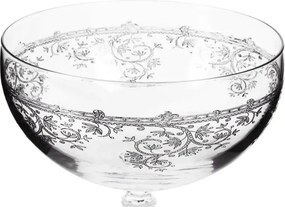 Pahar de șampanie din sticlă suflată manual, transparent, cupă cu motive florale în spirală, decor gravat cu laser, 350 ml, 16 x 10,5 cm, „Joséphine”