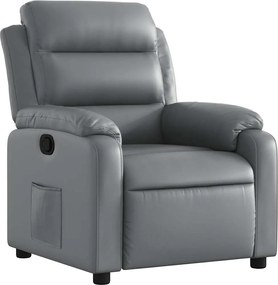 vidaXL Fotoliu rabatabil, gri, piele ecologică