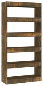 813623 vidaXL Bibliotecă/Separator cameră, stejar fumuriu, 80x30x166 cm, PAL