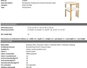 Scaun elegant design LUX Clubhouse, crem 113987 HZ