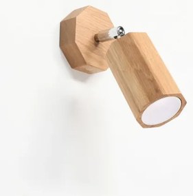 Spot de perete ZEKE 1xGU10/40W/230V stejar Sollux SL.1028