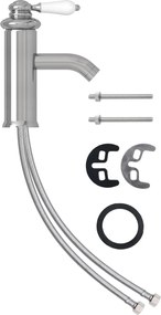 vidaXL Robinet chiuvetă de baie, argintiu, 130x180 mm