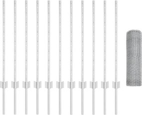 vidaXL Gard cu Stâlp Argintiu 0,8 x 25 m Oțel