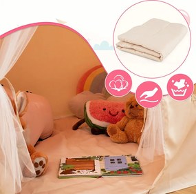 Căsuță de joacă pentru copii cu șirag luminos, roz