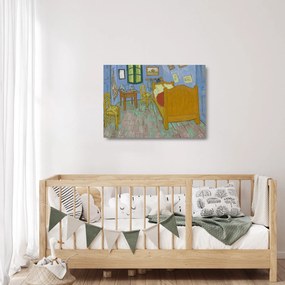 Tablou pe sticlă - Vincent van Gogh, The Bedroom, reproducere (70x50 cm)