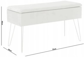 ShopJK BANCA CU SPAȚIU DE DEPOZITARE BEJ 75 x 30 x 40