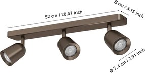 Eglo 901951 - Corp de iluminat tip spot CAMALDOLI, 3x GU10/10W/230V, bronz
