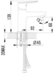 Baterie argintiu-lucios pentru chiuvetă înaltă Small – Sapho