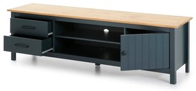 Masă TV albastru-închis din lemn masiv de pin 158x47 cm Miranda – Marckeric