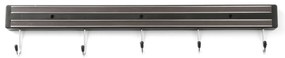 Bară magnetică pentru cuțite cu 5 cârlige Hendi, lungime 47 cm, negru