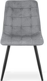 Scaun de masa SPLIT VELVET cu picioare negre, gri deschis