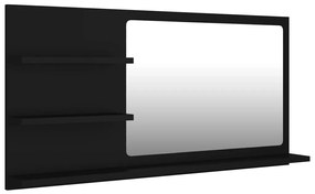 805016 vidaXL Oglindă de baie, negru, 90 x 10,5 x 45 cm, PAL