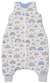 Sac de dormit cu picioare pentru copii 18-36 luni Kidizi Blue Rainbow 1 tog, mansete transformabile in soseta
