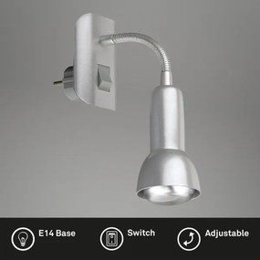 Corp de iluminat pentru priză Briloner 2739-014P 1xE14/25W/230V