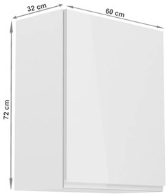 Dulap superior de bucătărie G601F Aurellia (alb + alb lucios) (D). 1015734