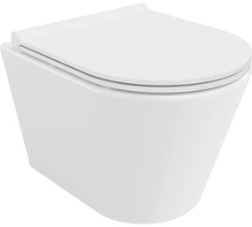 Mexen Rico vas de toaletă Rimless cu capac slim cu închidere lentă , duroplast, Albă - 30720500