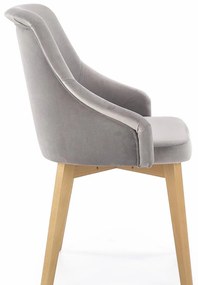 Scaun Toledo 2 velvet gri/stejar miere Solo 265