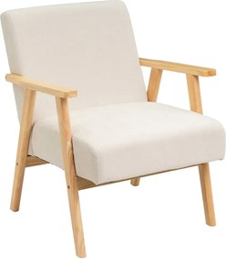 Fotoliu alb cu tapițerie din chenille Vintage – Casa Selección