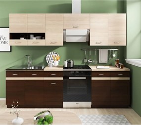 Dulap de jos de colţ, stejar sonoma închis/stejar sonoma, de stânga, LARESA 2 D90N