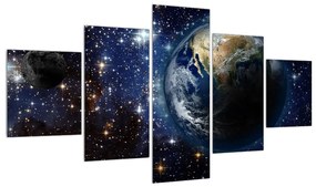 Tablou cosmic cu planete (125x70 cm), în 40 de alte dimensiuni noi