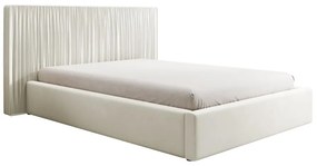 Pat matrimonial 160 cm Thala 160 (cu somieră) (cu sp. depozitare) (crem + negru). 1099732