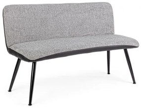 Canapea cu 2 locuri gri deschis din stofa si metal, 142 cm, Louis Bizzotto