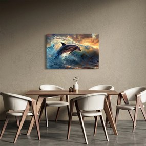 Tablou - Delfin, ilustrații (90x60 cm)