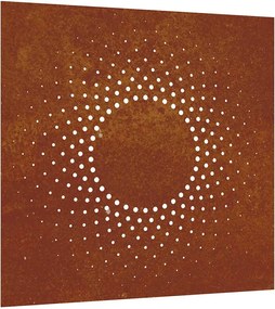 vidaXL Decor perete de grădină 55x55 cm design soare oțel Corten