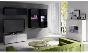 Mobilier living Calabria C12 (Negru + Alb) (fără iluminat). 1051639