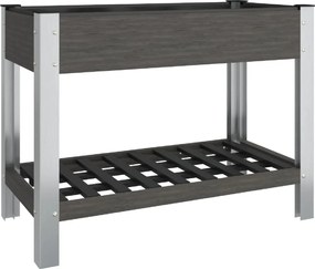 vidaXL Strat înălțat de grădină cu raft, gri, 100x50x75 cm, WPC