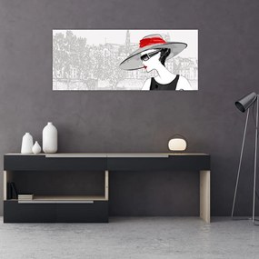 Tablou - Doamna la oraș (120x50 cm)