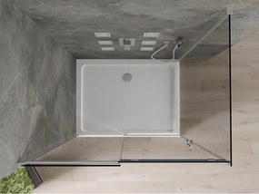 Mexen Omega cabină de duș glisantă 100 x 90 cm, grafit, crom + cadă Flat, alb - 825-100-090-01-40-4010