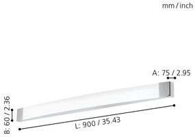 Eglo 98193 - Aplică perete baie LED SIDERNO LED/24W/230V IP44