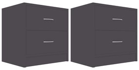 801040 vidaXL Noptiere, 2 buc., gri, 40 x 30 x 40  cm, PAL