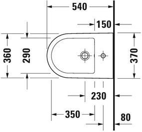 Duravit D-Neo Bideu suspendat 36x54 cm