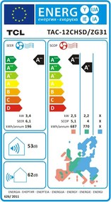 Aparat de aer conditionat cu invertor TCL SaveIN TAC-12CHSD/ZG31IS, 12000 BTU, 22 m², A++/A+, Wi-Fi, iFeel, ECO, Curatare automata în 4 etape, Google Home si Alexa, Gentle Cool, Alb