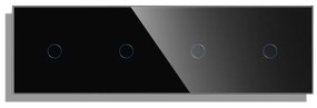 Panou 4 Intrerupatoare Simple cu Touch din Sticla LUXION