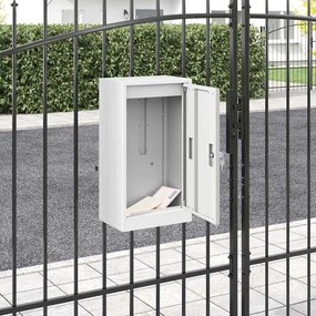 vidaXL cutie poștală Alb 30 x 23 x 55 cm Oțel