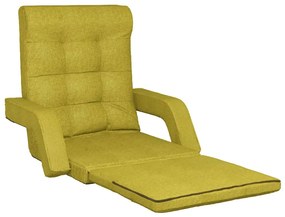 Scaun de podea pliabil cu functie de pat, verde, material textil 1, Verde