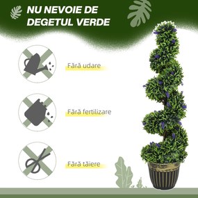 HOMCOM Set de Două Plante Artificiale Lavandă 90cm | Aosom Romania