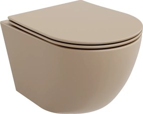 Mexen Lena vas WC fără margini cu capac cu închidere lentă slim, duroplast, cappuccino mat - 30224064